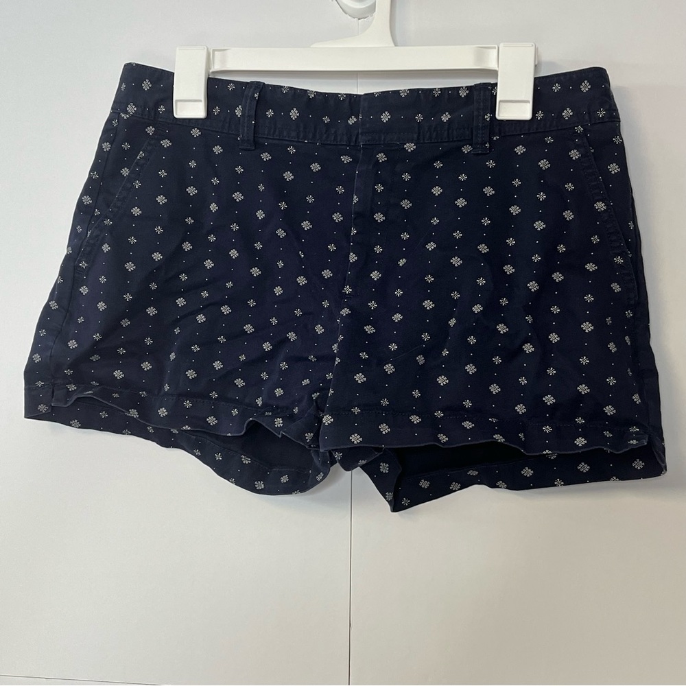 Women’s GAP City Short Navy Blue White Print Shorts. Size 10